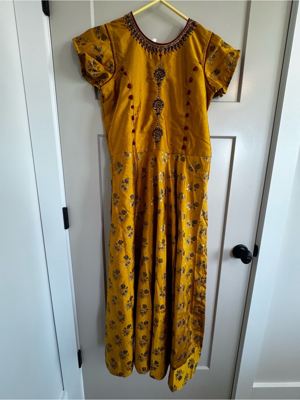 ✨ Beautiful Mustard Yellow Festive Anarkali one piece Dress / Gown ✨